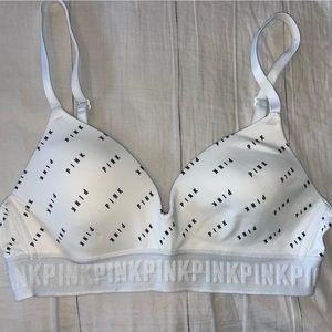 PINK Victorias Secret, Wear Everywhere Wireless Lightly Lined Bra (white 34A)